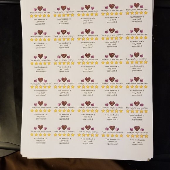 120 Labels 1.5" Round Matte White Thx for Purchase - Picture 3 of 4